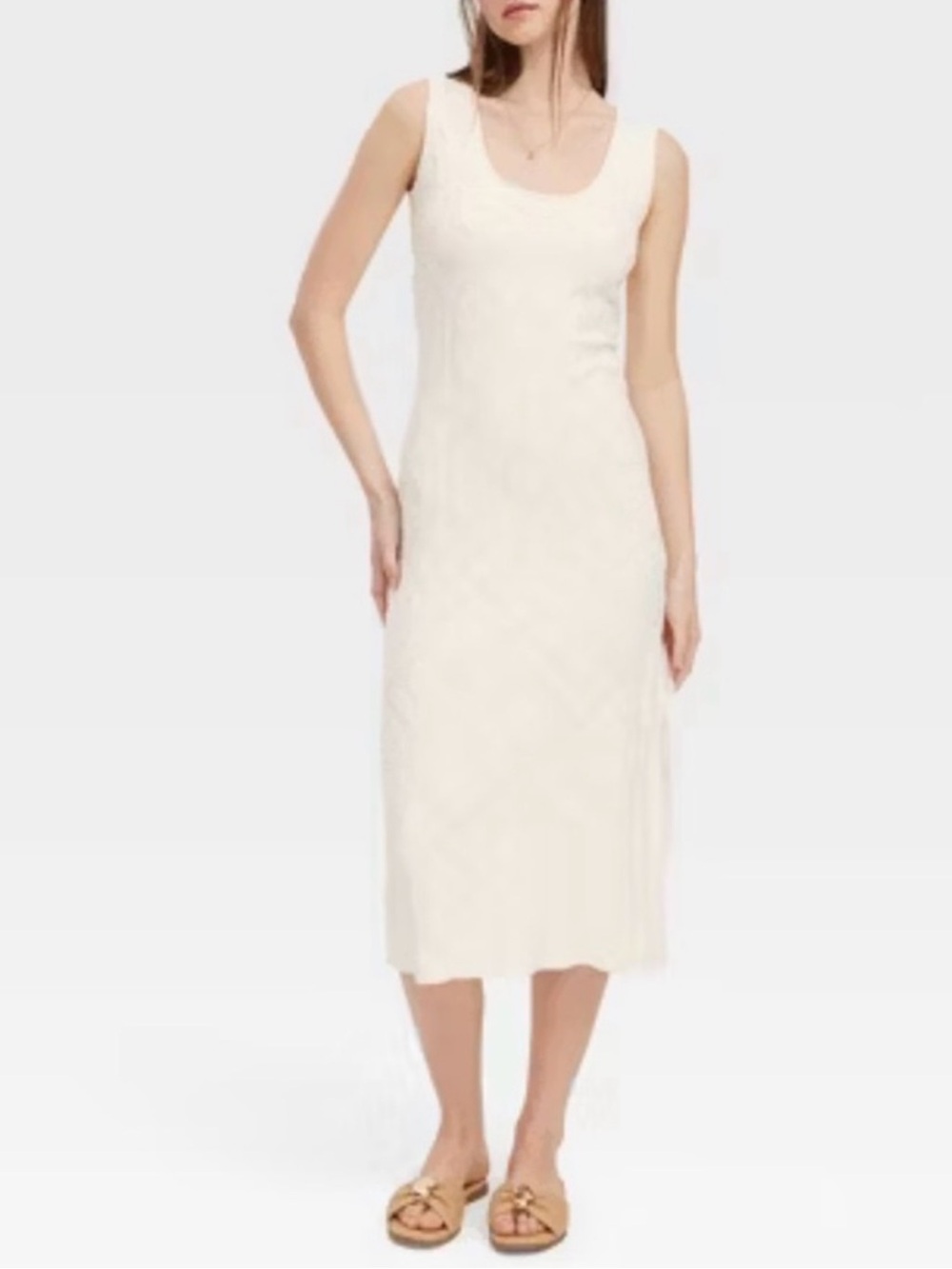 🎯60% OFF! NWOT Roller Rabbit x Target Cream Terry  Pattern Scoop Midi Dress